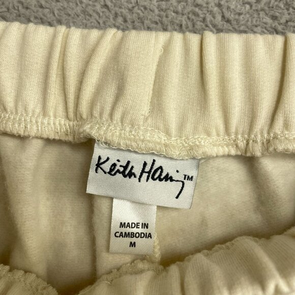 NWOT Keith Haring Women's M Beige Jogger Pants Graphic Design - Picture 5 of 7